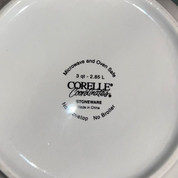 2 Vintage Corelle Callaway Nesting Ceramic Mixing Bowls Floral Ivy Design - Picture 6 of 8